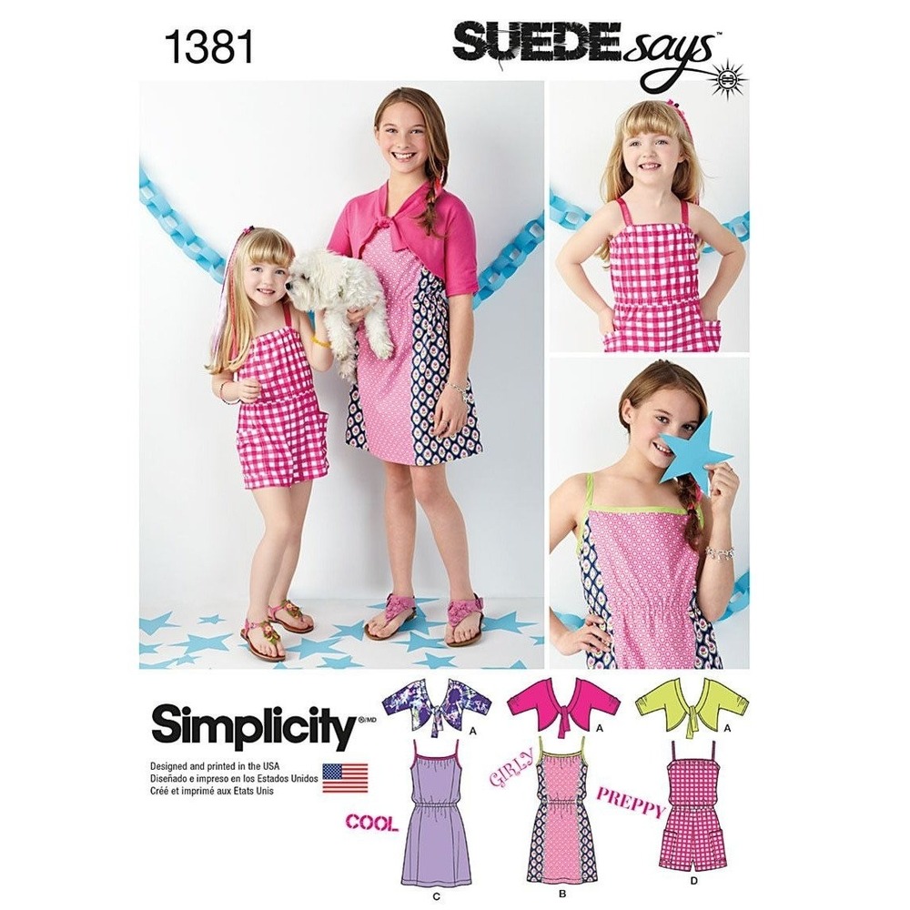Simplicity Sewing‎ Pattern 1381 Girls Dress Romper Cardigan Size 3-6